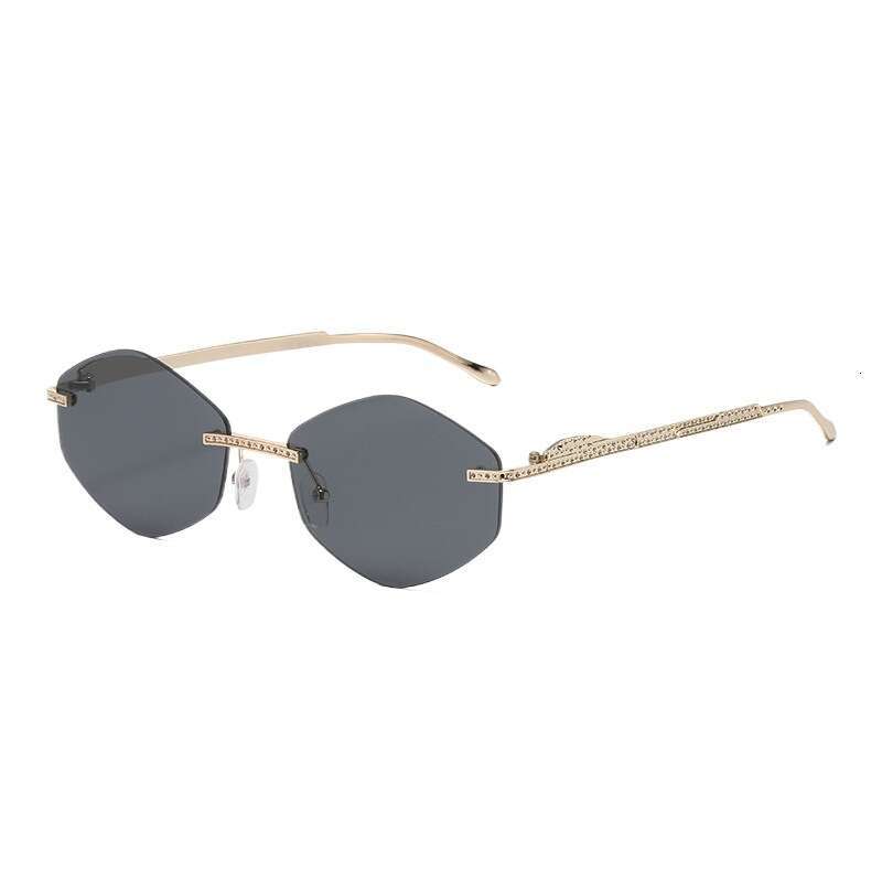 Designer European and American INS Xiaohongshu Same Style Frameless Diamond-Shaped for Women Fashion Metal Sunglasses Trendy Men Cross-Border