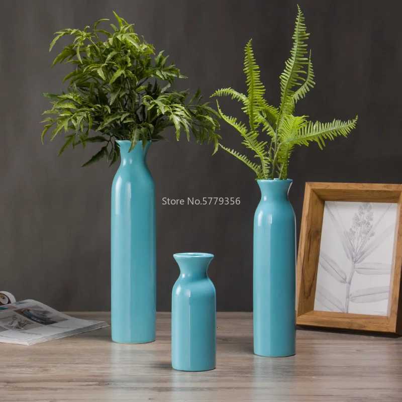 Red Ceramic Vase Blue Wedding Vase He Decoration Gifts Y251201