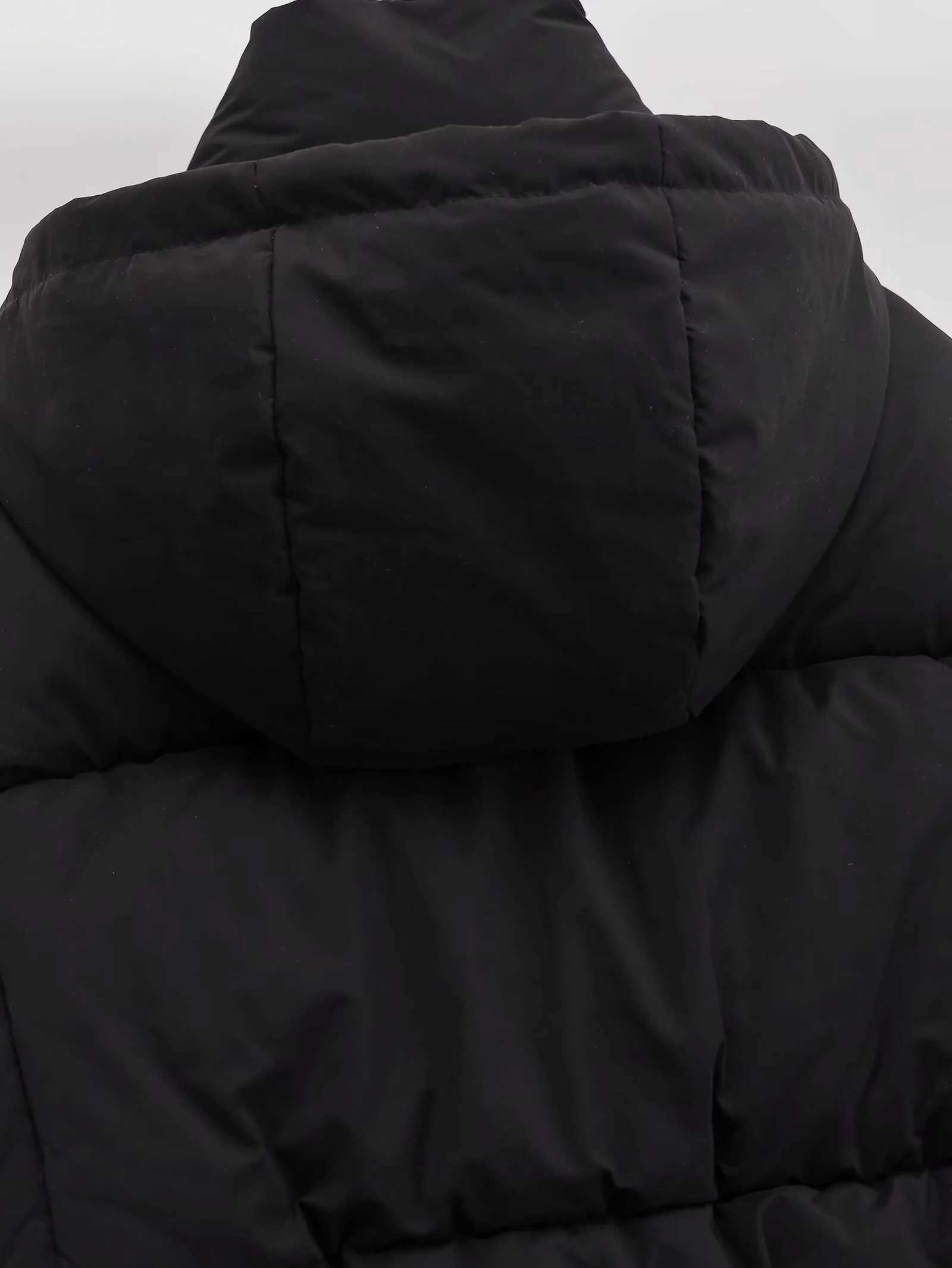 2025 Autumn New Womens Clothing Casual Fashion Simple Versatile Slimming Stand Collar Hooded Puffer Jacket Short OuterwearT251201