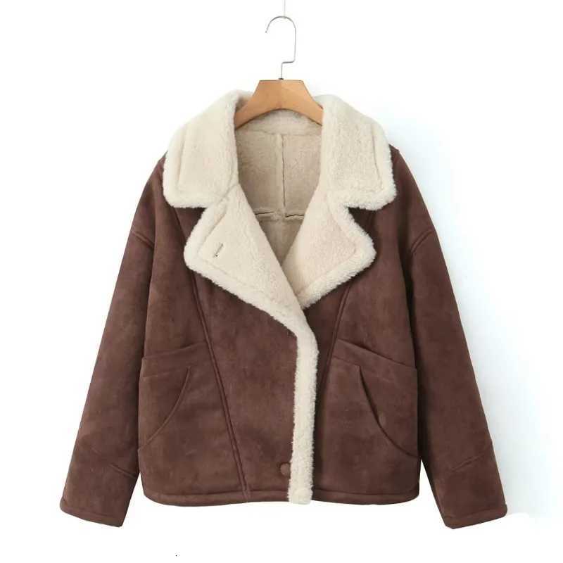 Womens Clothing Autumn Winter Retro Sheepskin Coat Comfortable Coat Jackets Faux Fur Coat Fleece New Trendy Loose WarmT251201