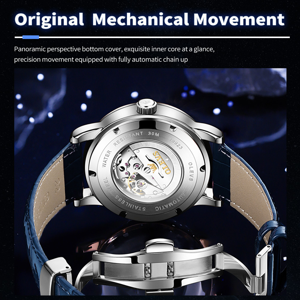 OLEVS Designer Luxury Men's Watches Romantic Starry Sky Bright Starry Sky Waterproof Mechanical Outdoor Business Watches Free Shipping Wholesale