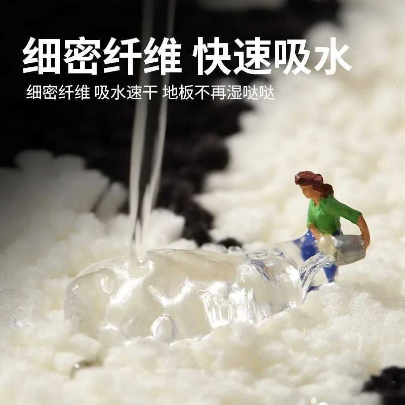 Wind black and white bathro absorbent floor mat household thicke plush bathro anti slip foot mat plush carpet H251129