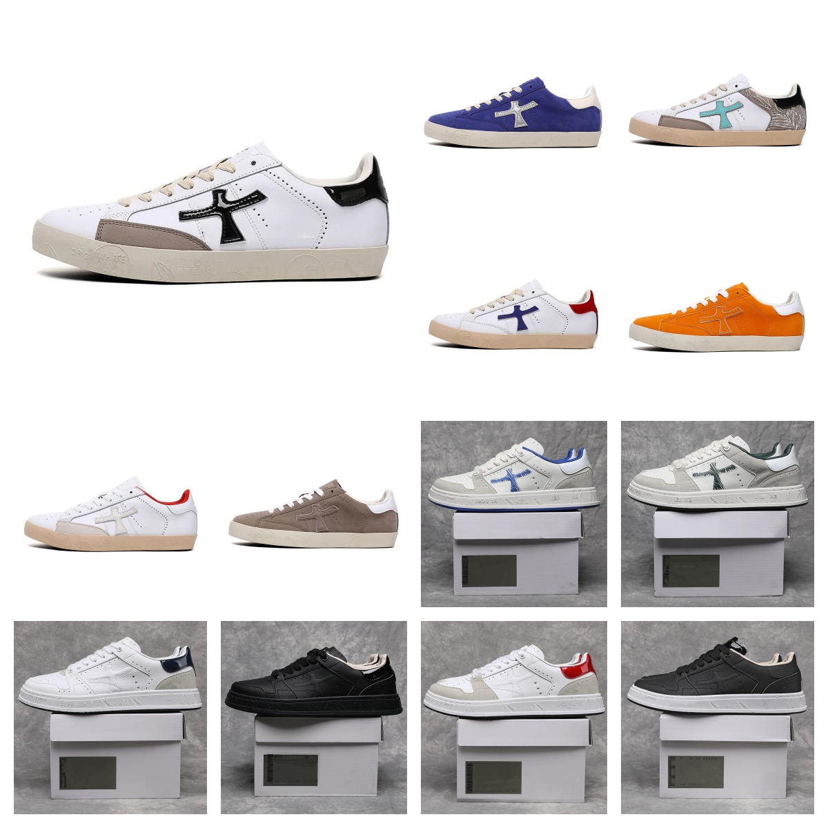 2025 new premiataas Designer shoes Italy retro genuine leather flat bottom sneakers men women fashion letter printing street casual shoes outdoors sports shoes
