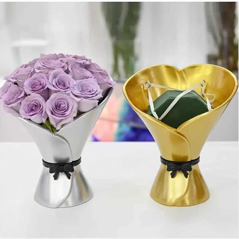Hand held flower ware Korean Kidoscope flower bouquet arrangement box art vase decoration Y251201