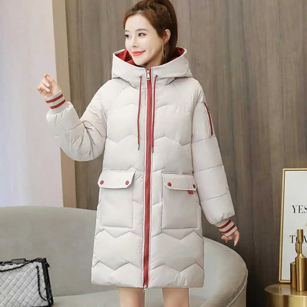 2024 New Women Long Down Cotton Jacket Korean Loose Cotton Coat Winter Thicken Warm Women Parkas Winter Female Hooded CoatT251201