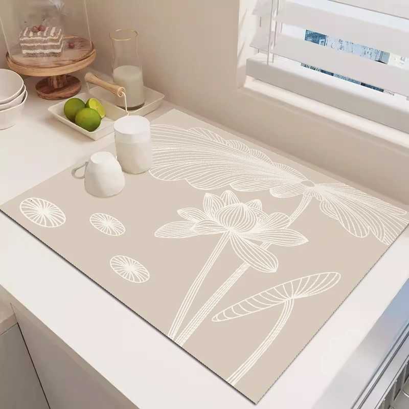 Kitchen countertop mat multifunctional drainage mat bathroom sink water absorption and control mat desktop tea cup mat Y251201