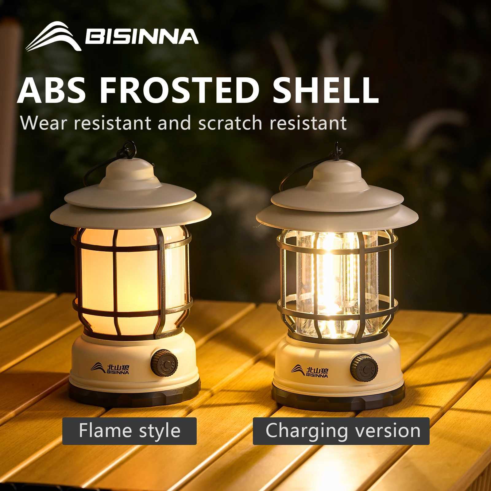 BISINNA Camping Lights Long Endurance Outdoor Tent Lights Rechargeable/Battery Waterproof Camping Lights Retro Atmosphere Lights M251201