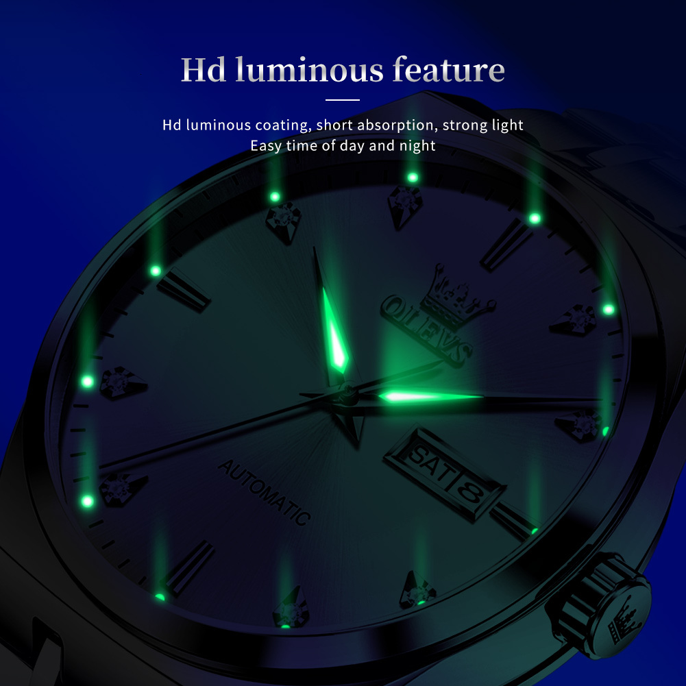 OLEVS Designer Men's Luxury Diving Machinery Watch Classic Fully Automatic Night Light Waterproof Business Watch Festival Gift Free Shipping Whol