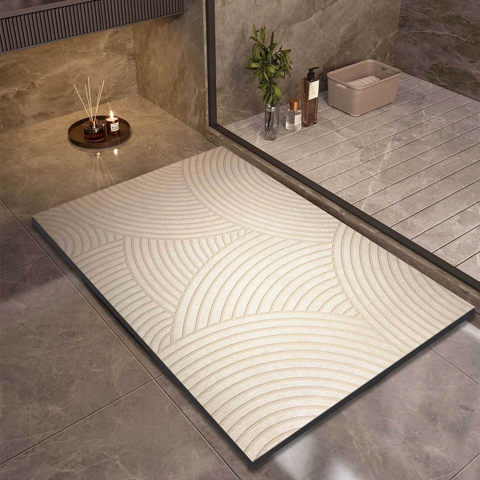 Super Absorbent Bath Mats Bathro Anti Slip Shower Foot Mat Quick Dry Bathtube Carpet Toilet Rug Doormat Washable H251129