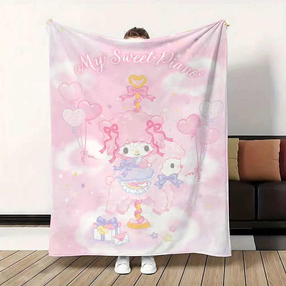 Sanrio Couch Throw Blanket for Bed Kawaii Piano Bedroom Decoration Home Decorative Sofa Blankets Bedspread the Warm Winter Knee Double H251201