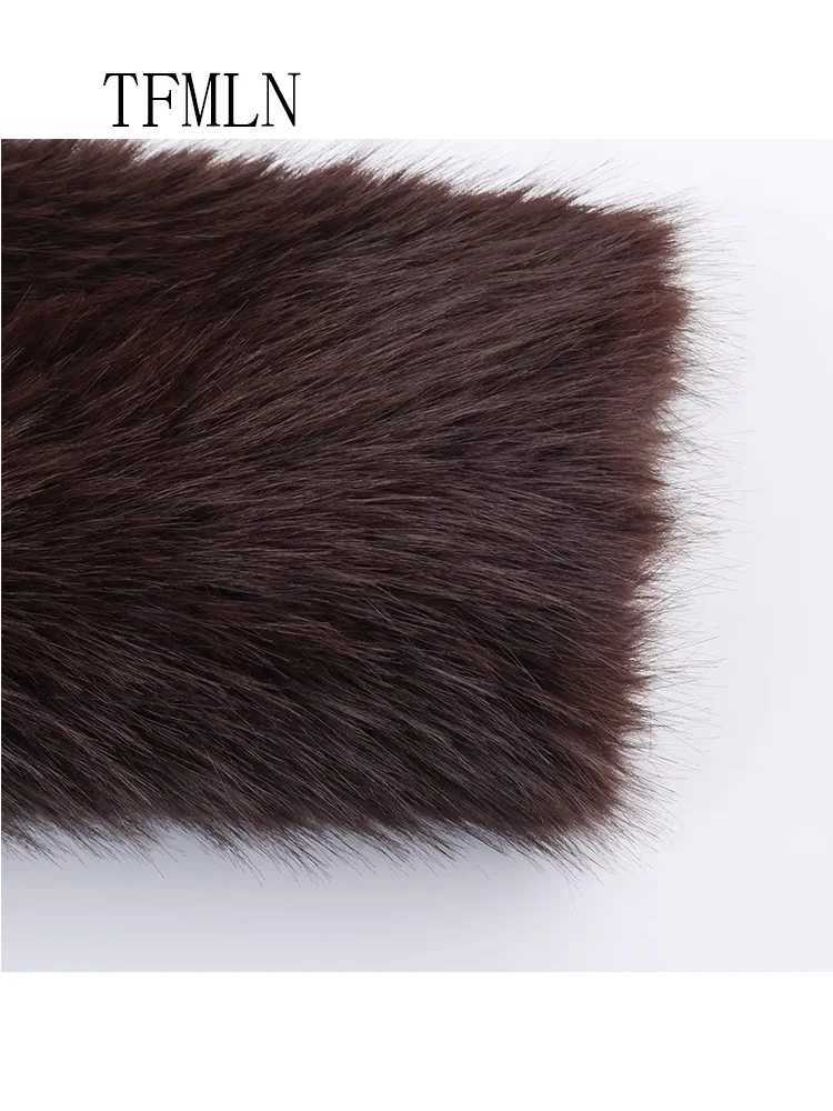 2025 Autumn Winter Women Faux Fur Jackets Luxury Thick Warm Hooded Loose Fur Coats Chic Causal Fashion Girls Furry OvercoatT251201