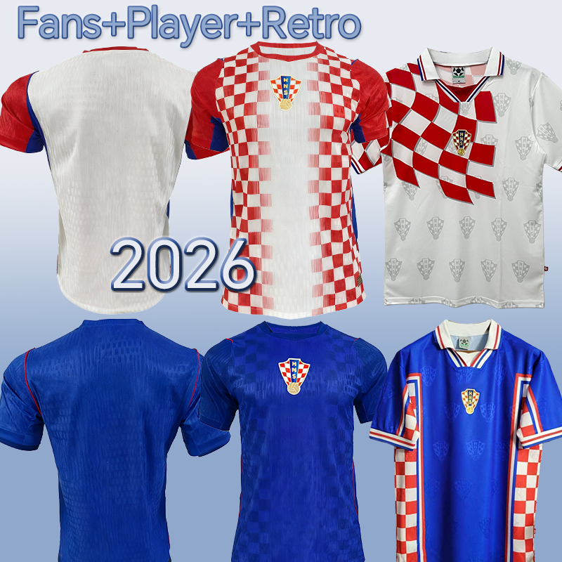 2026 2027 World Cup Croatia team home Away jersey Retro 1998 MODRIC MAJER Croatie Jerseys GVARDIOL KOVACIC SUKER PERISIC soccer jerseys men Fans Player customize