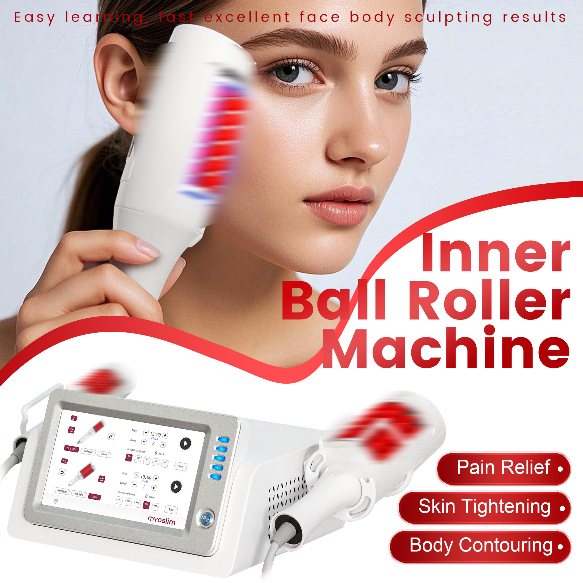 Professional Inner Ball Roller Machine MYOslim For Body Contouring Cellulite Reduction Deep Tissue Massage and Circulation Improvement Home Use
