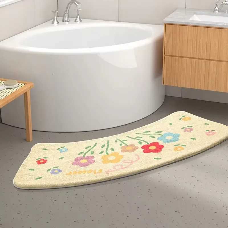 Cartoon Printed Pattern Household Anti-slip Mat Semi-circar Bathro Non-slip Foot Pads Super Soft Plush Bathro Floor Mat H251129