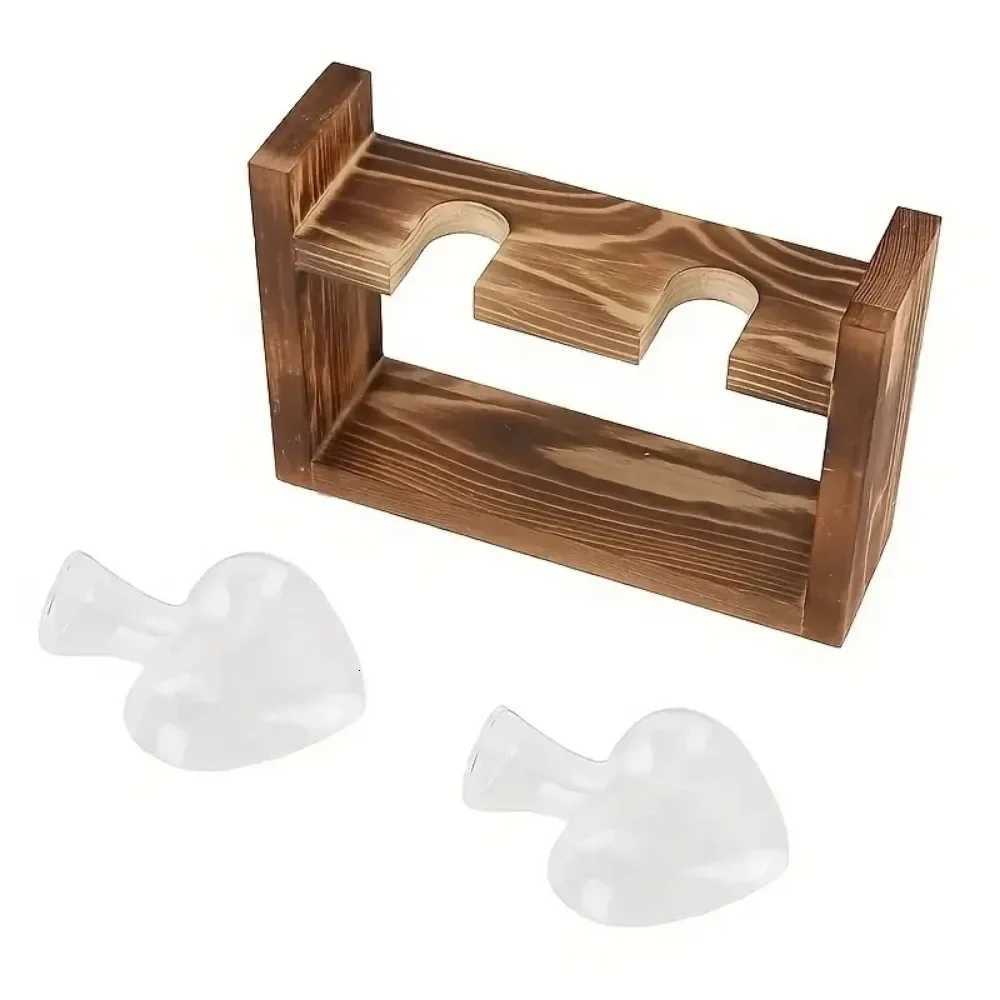 Tabletop Planter Propagation Station Hydroponic Plant Vase with Wooden Tray Flower Container for He Off Decoration Y251201