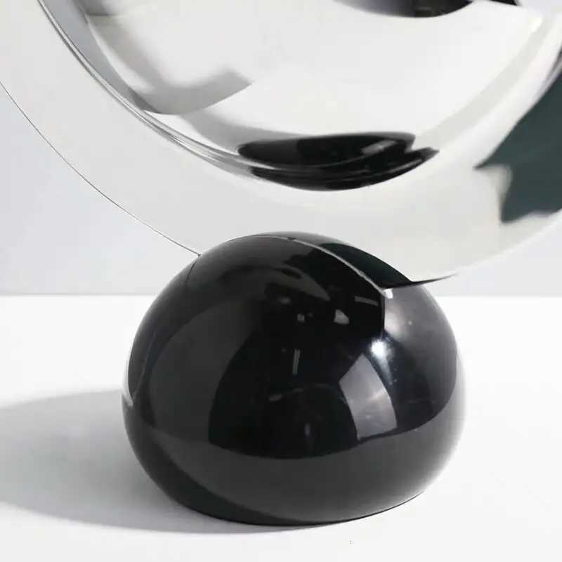 Creative Stainless Steel Semi-circar Ornaments Abstract Artwork Desk Decoration Modern Crafts Statue Ro Aesthetic Decor Y251201