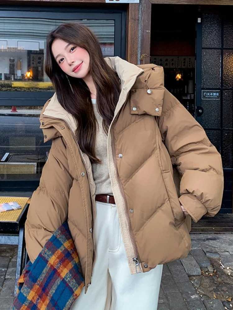 2025 Women Clothing Short Cotton Coat Winter New Style Loose Fit Thickened Petite Cotton Jacket Cold Protection Bread ParkasT251201