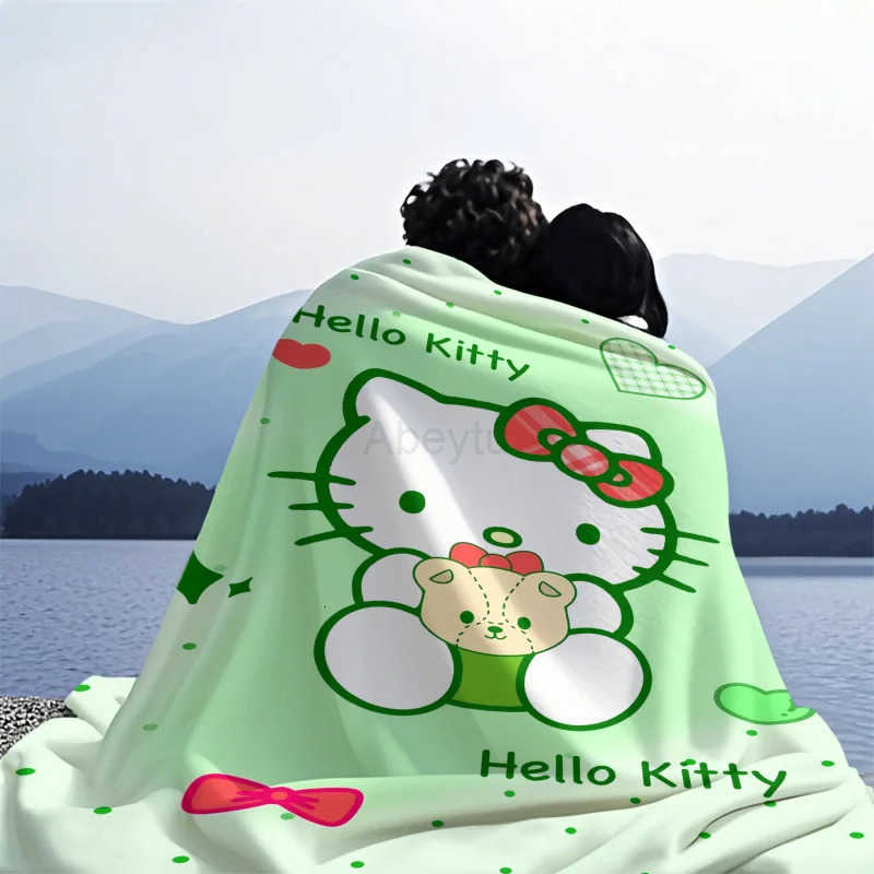 Sanrio Hot Hello Kitty Plush Blanket Bed Sheet Children Adult Soft Blankets Cartoon Aircondition Nap Blanket Spring Fluffy Quilt H251201