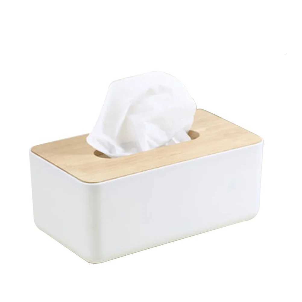 Natural Oak Box Wooden Tissue Holder For Kitchen Bathro Tissue Container Paper Box Cover Storage Organizer H251201