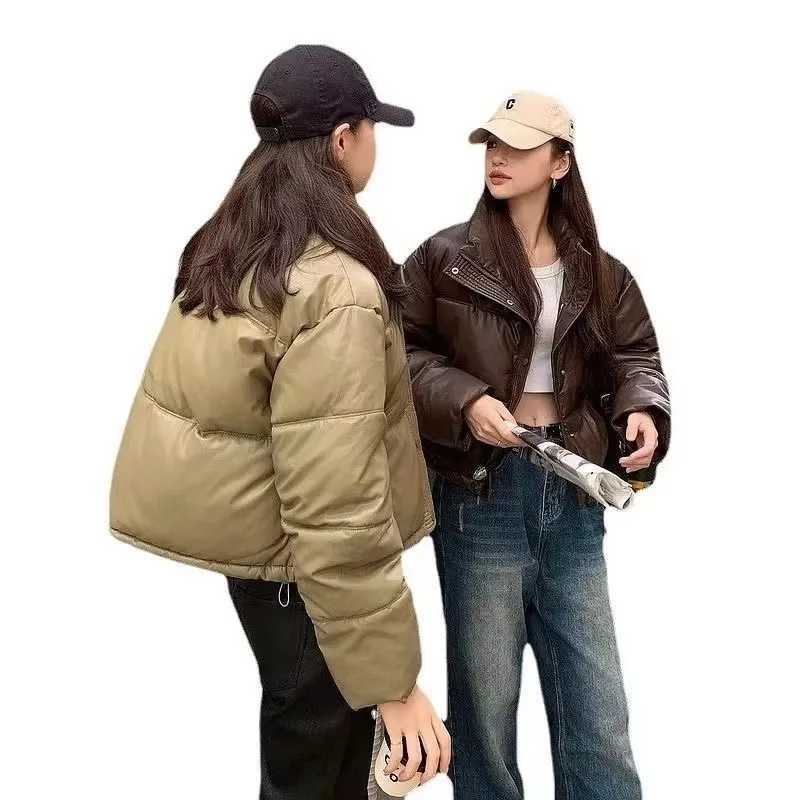 Korean Women Cotton Padded Jacket Winter Parkas 2024 Cropped Down Cotton Oversize Jacket Puffer Snow Coats Waterproof OuterwearT251201
