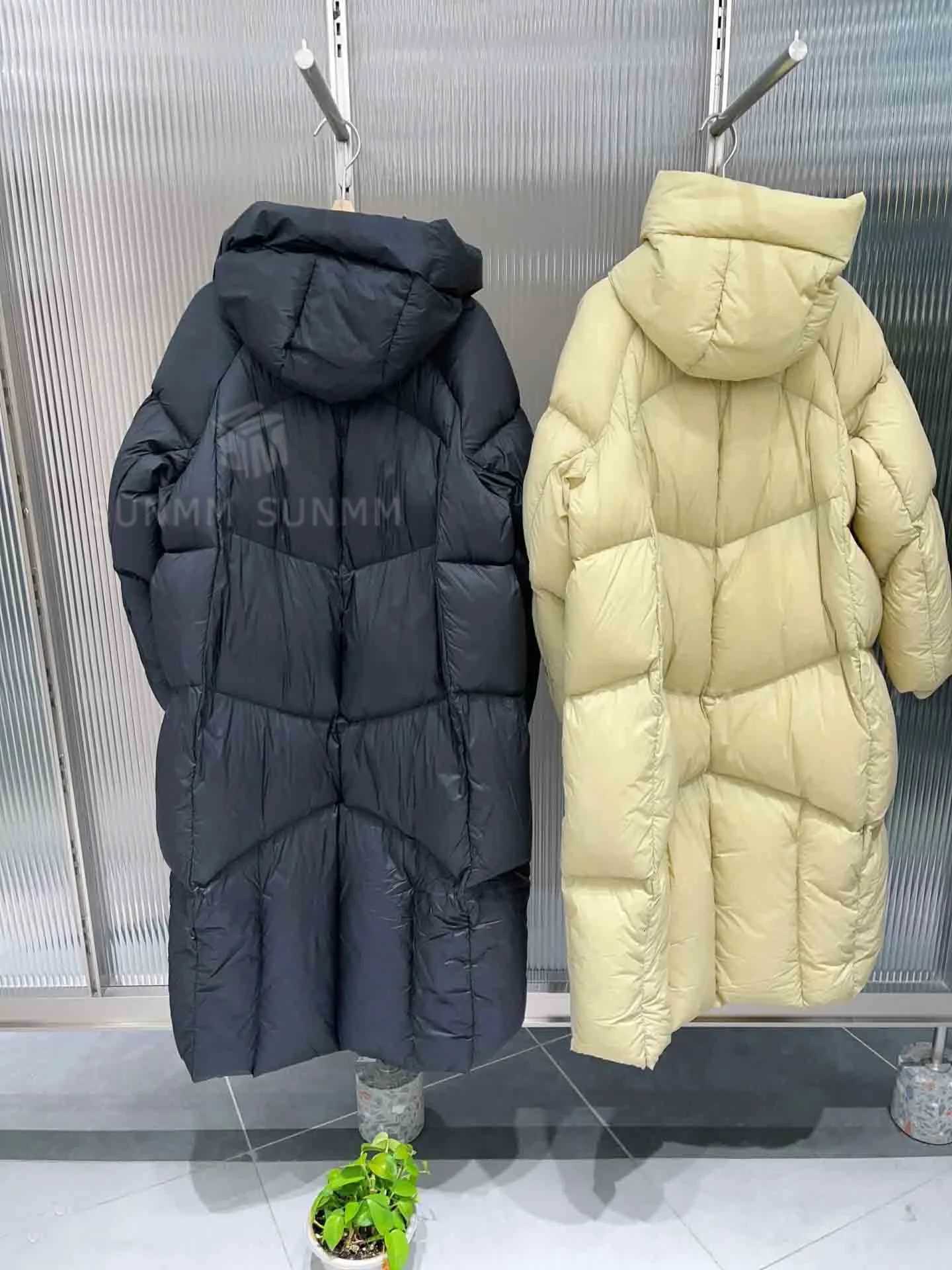 Winter Solid Long Hooded Down Jacket Female Thick Warm Outdoor Parka Outwear Women White Duck Down Loose Knee Length Down JacketT251201