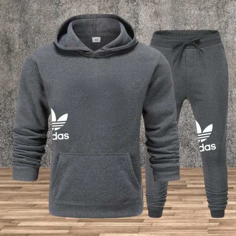 Mens sweatshirt set autumn and winter fitness fashion jogging exercise set autumn and winter fashion comfort feature two-piec M251201