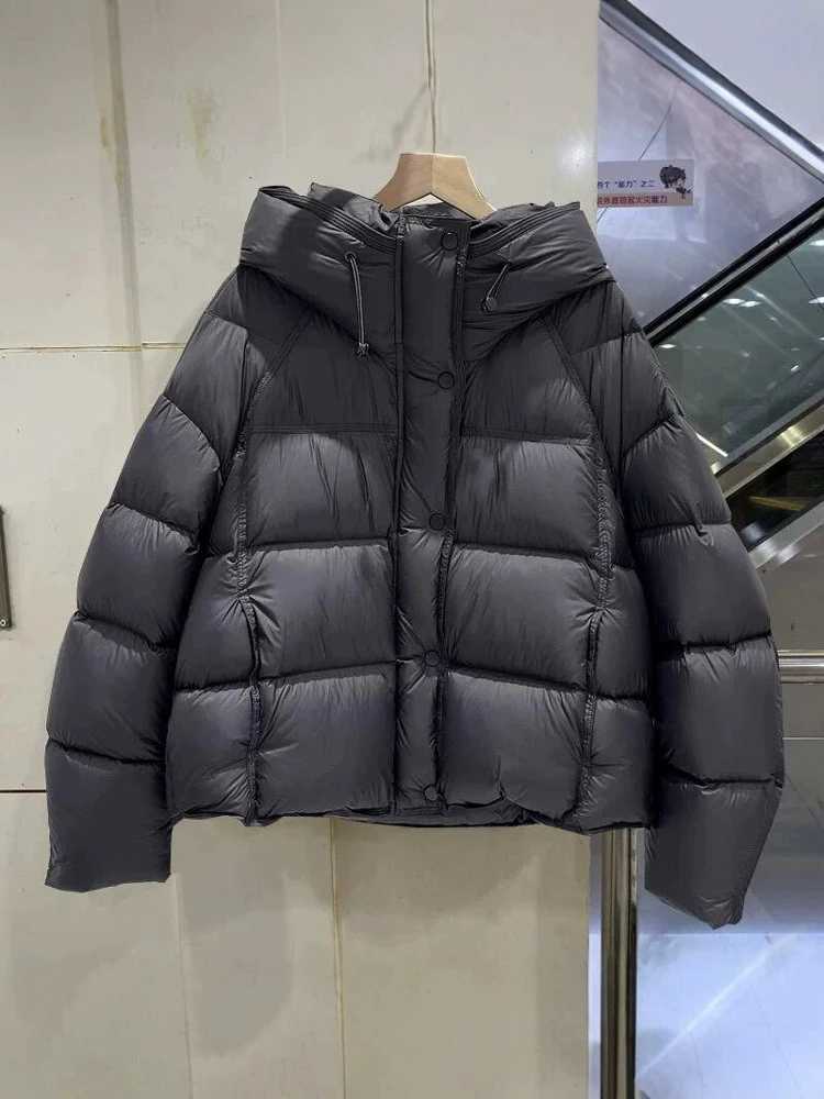 2025 New Warm Coat with Hat Autumn and Winter Thick Cotton Coat Long Sleeved Cotton Jacket Parker Cotton Coat Can Matched FreelyT251201