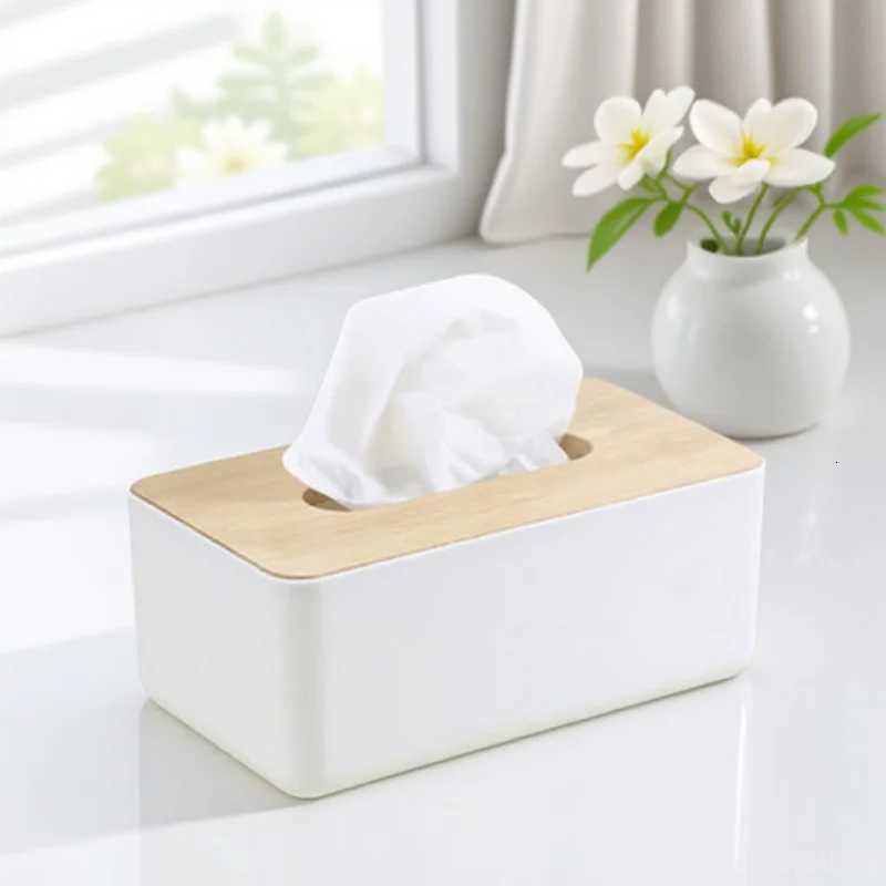 Natural Oak Cover For Kitchen Container Bathro Holder Wood Tissue Cover Container Tissue Paper Box H251201