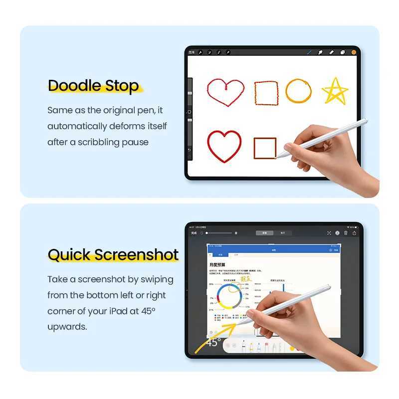 UGREEN Stylus Pen for Pencil iPad Magnetic Wireless Charging and Type C Charging Palm Rejection Tilt Pen for iPad Pro C251201