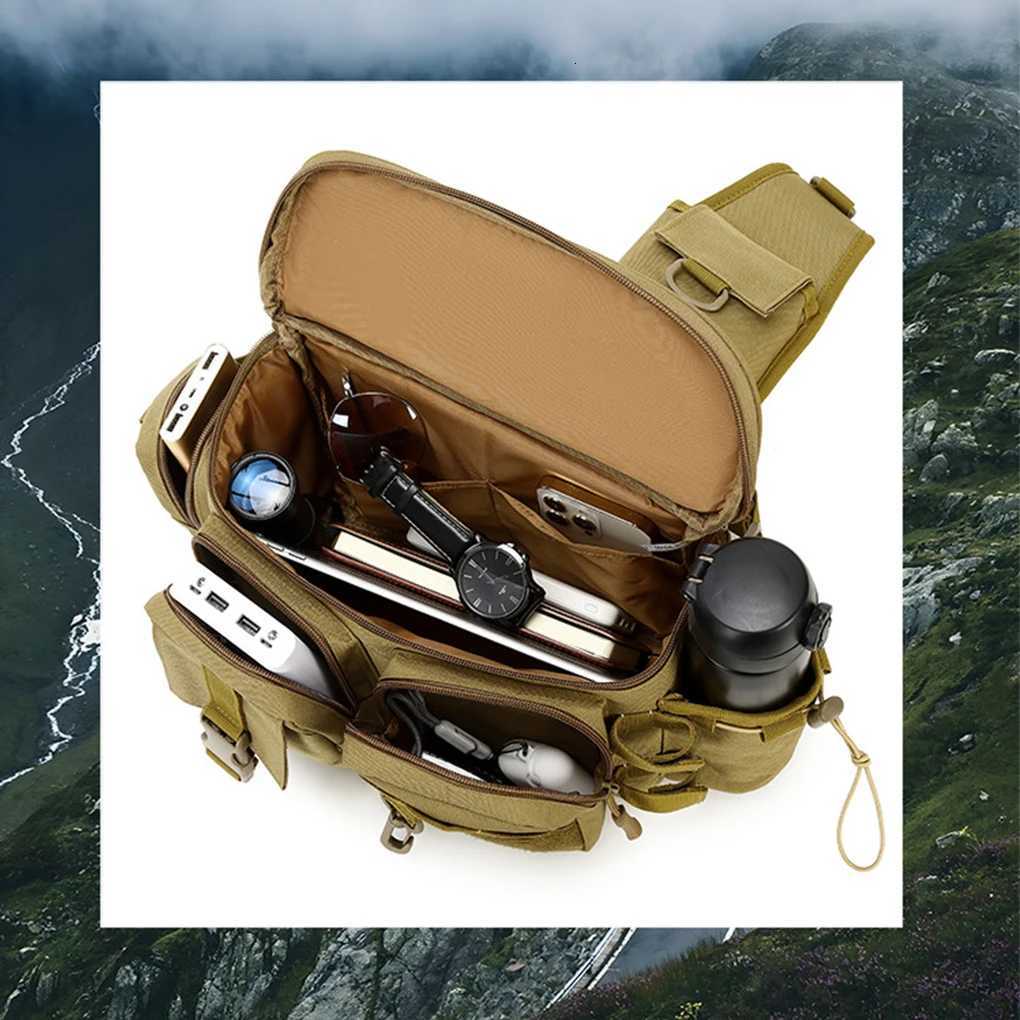Outdoor Sports Tactical Waist Bag Multi Function Waterproof Fishing Gear Bag Hiking Camping Travel Backpack Shoulder Cross BagsT251201