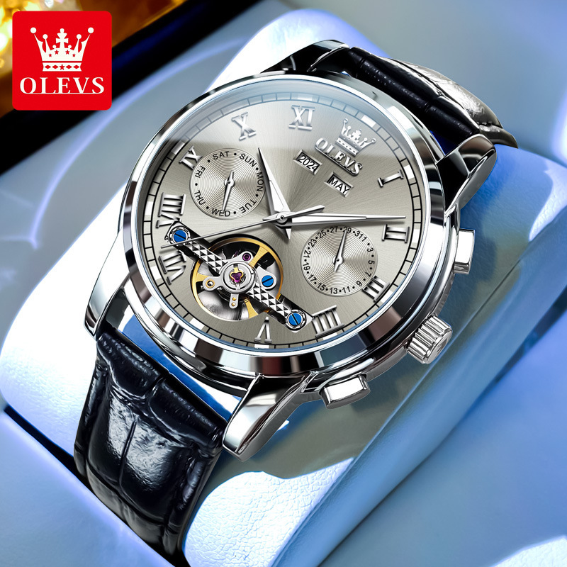 OLEVS Designer Outdoor Men's Sports Luxury Waterproof Fashion Fully Automatic Mechanical Watch Business Skull Classic Luxury Watch Free Shipping 