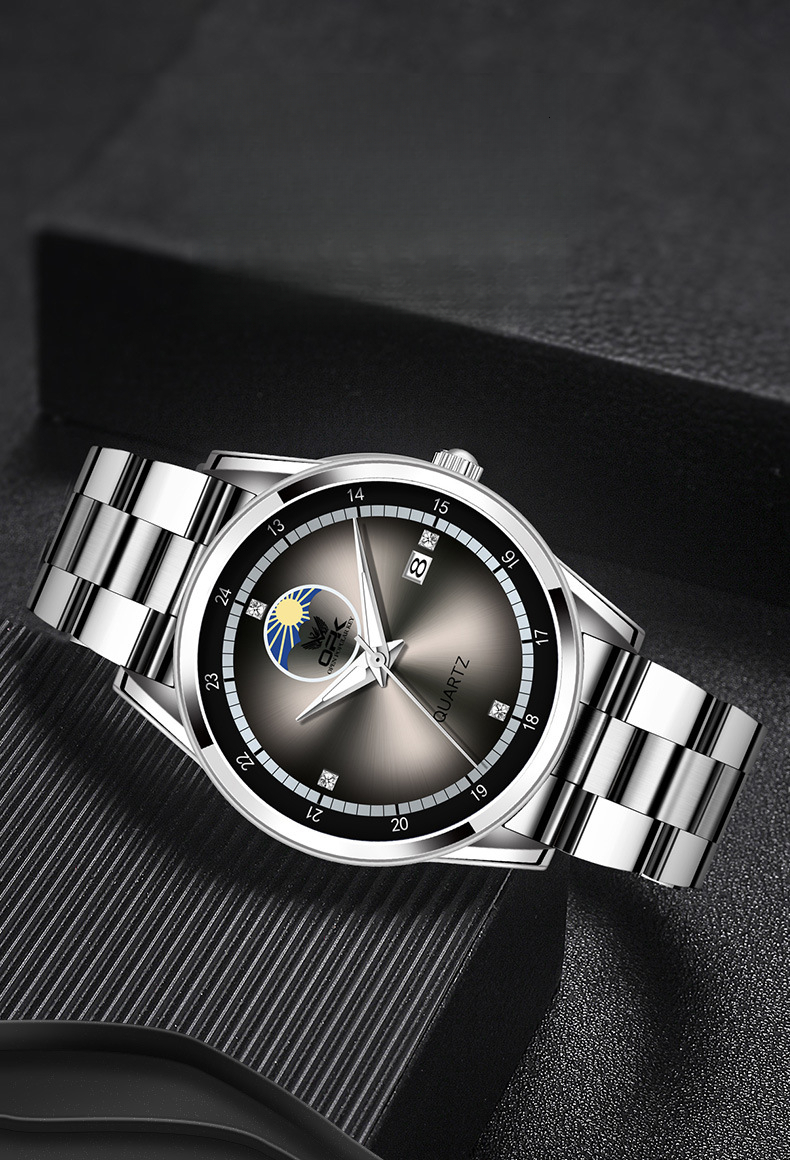 OPK Free Shipping New Designer Watch Dropshipping Fake Moon Phase Men's Watch Hot Selling Steel Band Calendar Luminous Quartz Watch