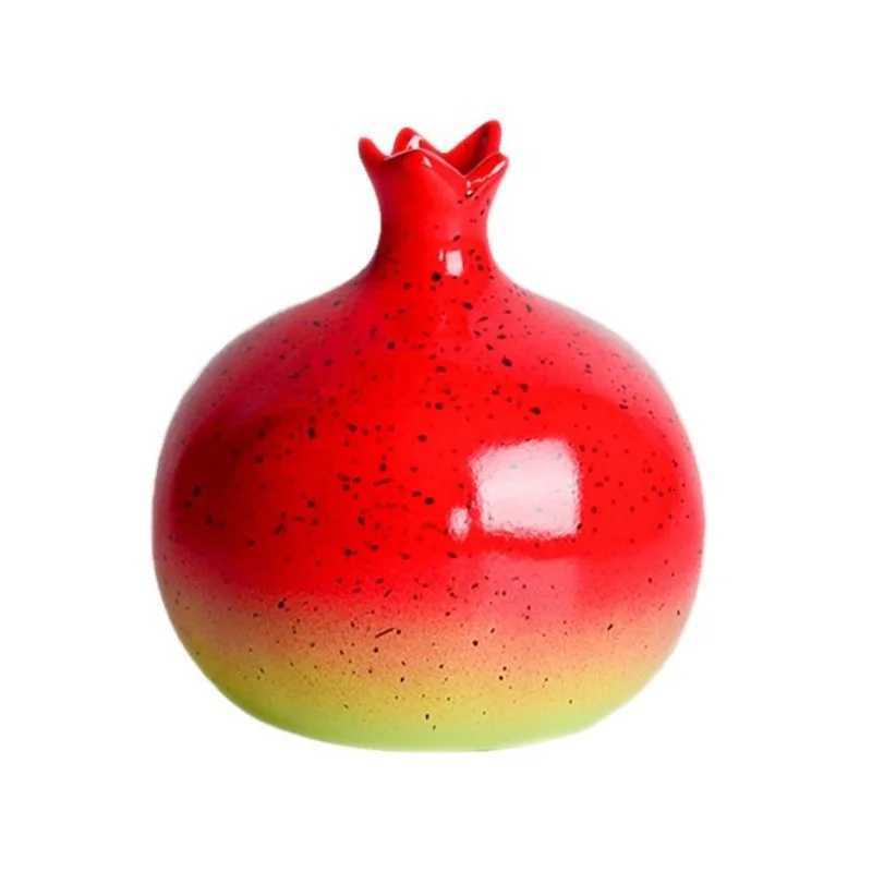 Modern Gradient Color Pegranate Ceramic Vase Flower Arrangement Container Table Decoration Fruit Pegranate Shape Vase Crafts Y251201