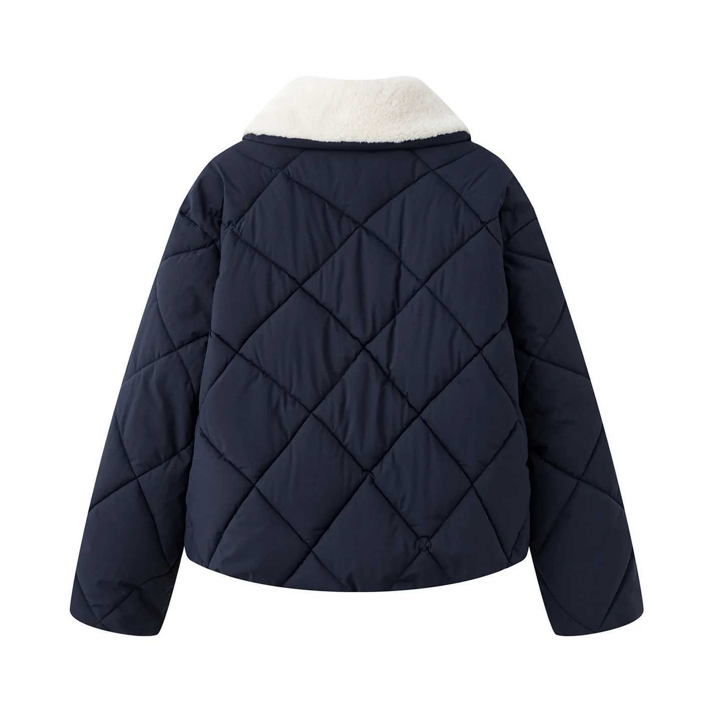 Trendy Cotton Jacket for Women 2025 New Winter Chinese Style Cotton Coat with Spliced Wool Collar Thick Coat for Warmth CoatsT251201