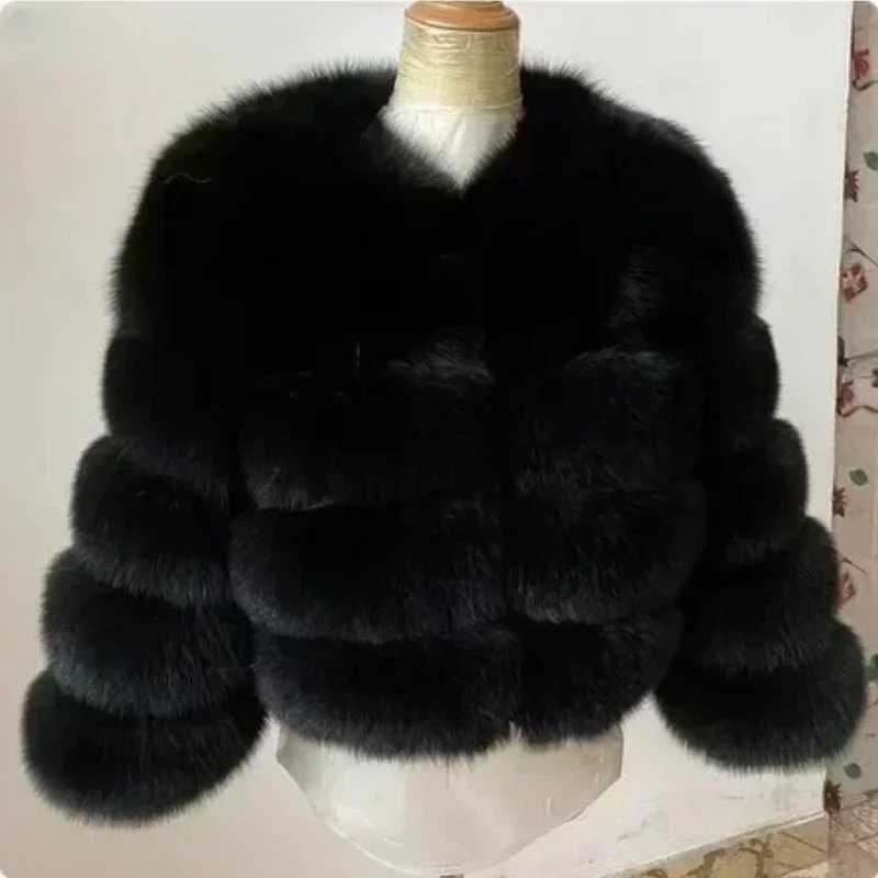 NEW Long Sleeve Faux Fur Coat 2026 Winter Women Fashion Thick Warm Fuzzy Coat Outerwear Female Gray/Black Fake Fur JacketT251201