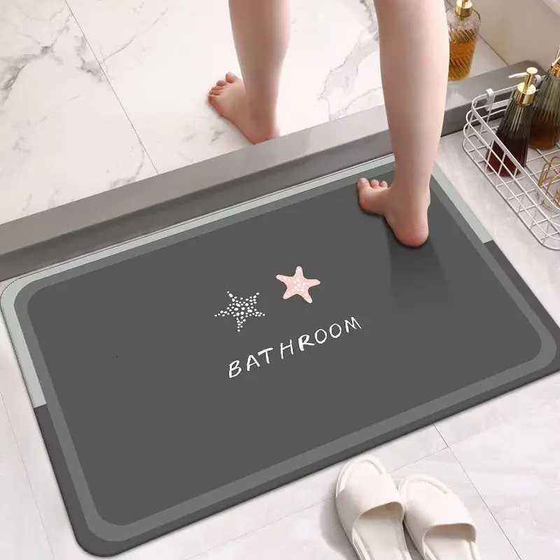 Toilet floor mat bathro door water-absorbing quick-drying foot mat toilet non-slip carpet soft diat d mat H251129