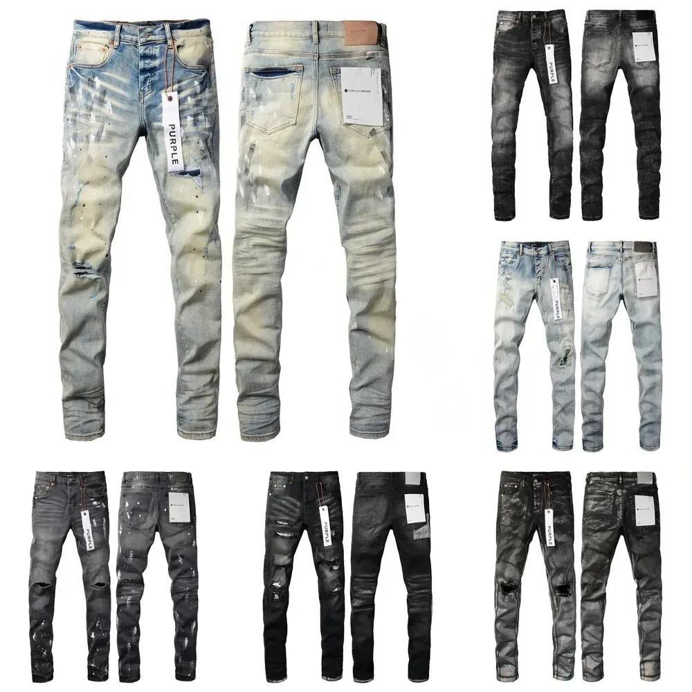 Designer purples Jeans Mens Ripped Motorcycle Trousers Designers Denims Fashion Slim Fit Jeans Men Man Black High-end Quality Rock Hip Hop Pants02