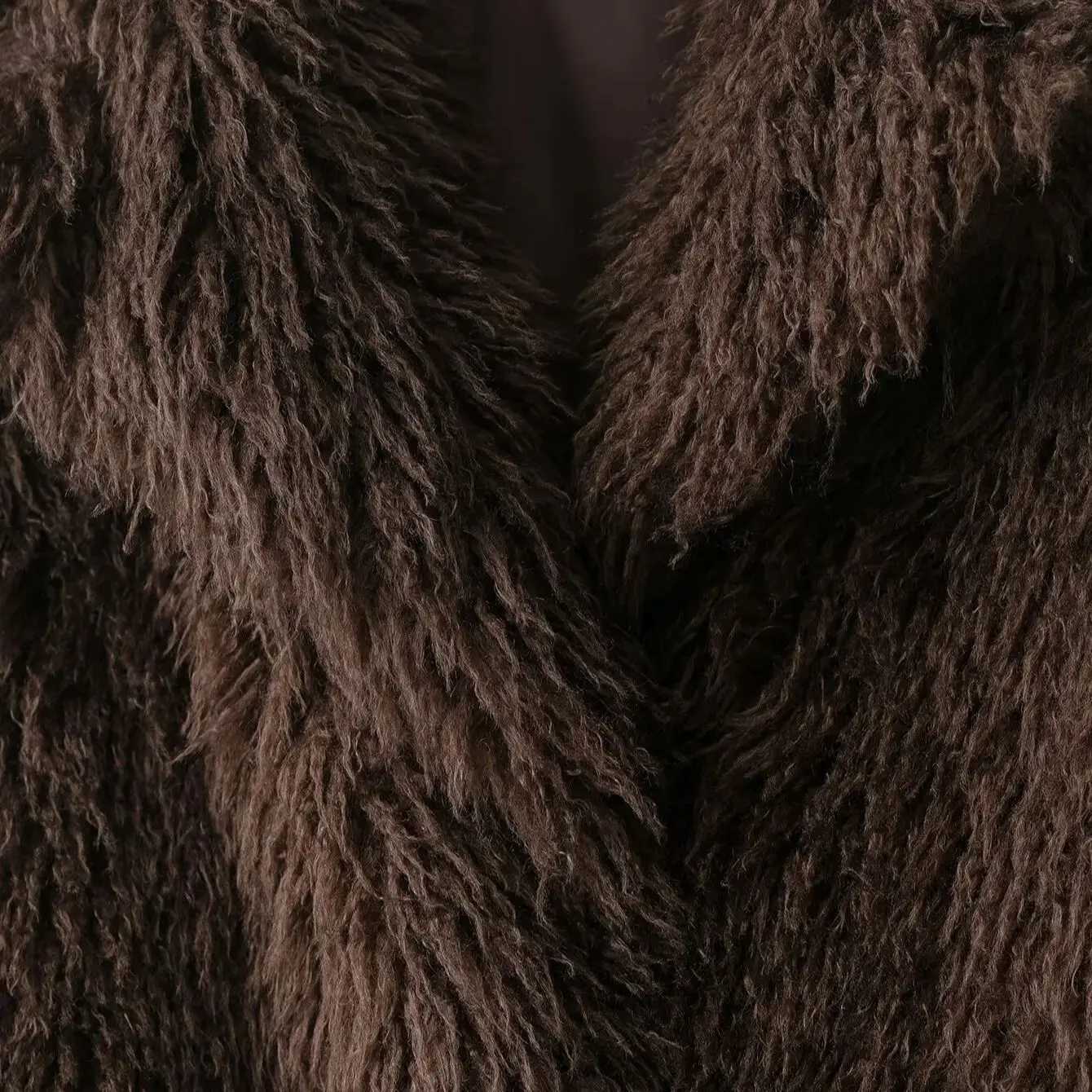 Women Elegant Faux Fur Coat Warm Fluffy Loose Long Sleeve Lapel Jacket Autumn Winter Fashion High Street Lady OuterwearT251201