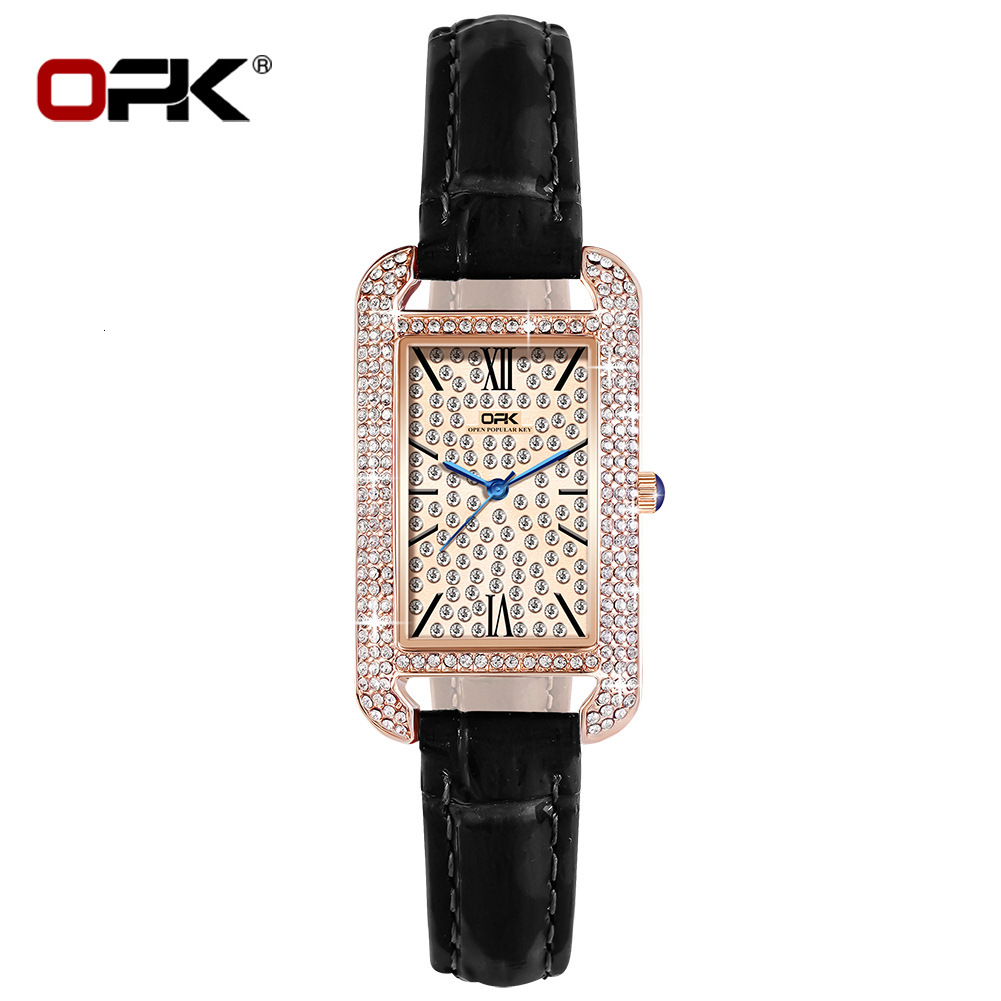 OPK Free Shipping New Designer Watch Dropshipping Hot Sale Elegant Retro Diamond-encrusted Quartz Watch Women's Watch Female Watch