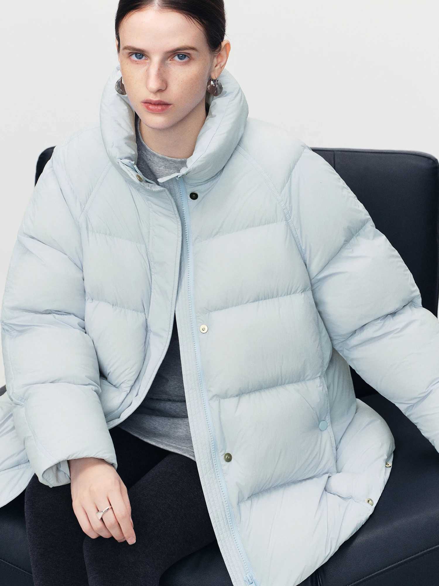 ZIQIAO CraftWool LightWarm Removable Hood Quilted Down Jacket for Petite Women Winter 2025 New Arrival Thick Quilted ParkaT251201