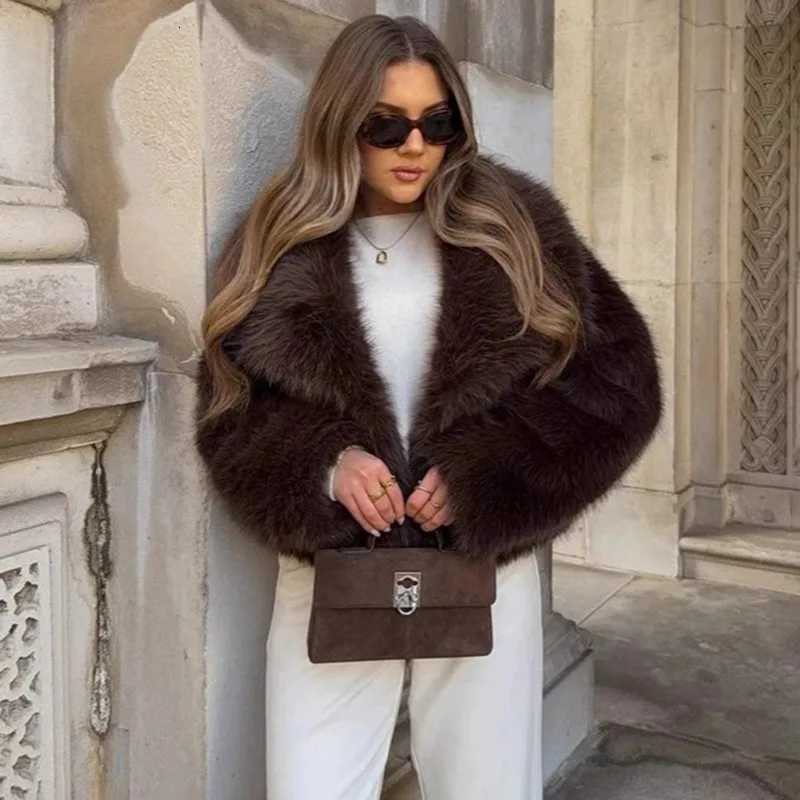 Tuularose Fashion Womens Fur Coat Winter Solid Thick Warm Fluffy Fur Coat New Commuter Streetwear Basic Vintage Female OutwearT251201