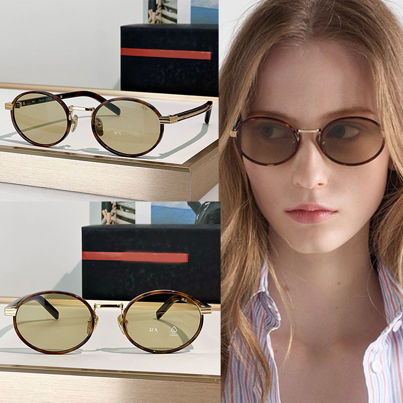 Collection Sunglasses Designer Oval Sunglasses PRB56S Women Men Retro Metal Thin Frame Acetate Temples Exquisite Elegant Style