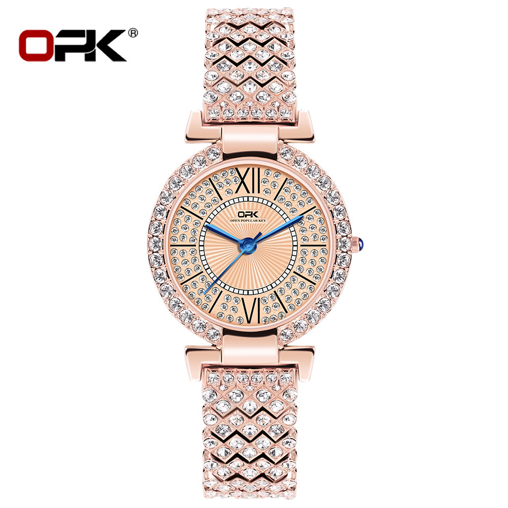 OPK Free Shipping New Designer Watch Manufacturer Wholesale Cross-border Hot Selling Diamond-studded Elegant Fashion Quartz Watch Women's Watch F