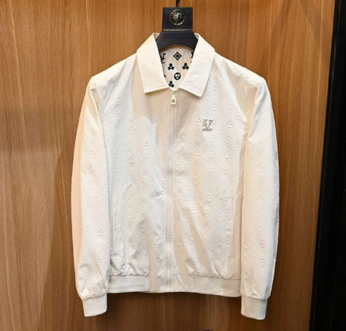 White Turn-Down Collar Jacket For Men Slim Fit Trendy Brand High-End Coat Casual Cool Fashion European Goods Trend