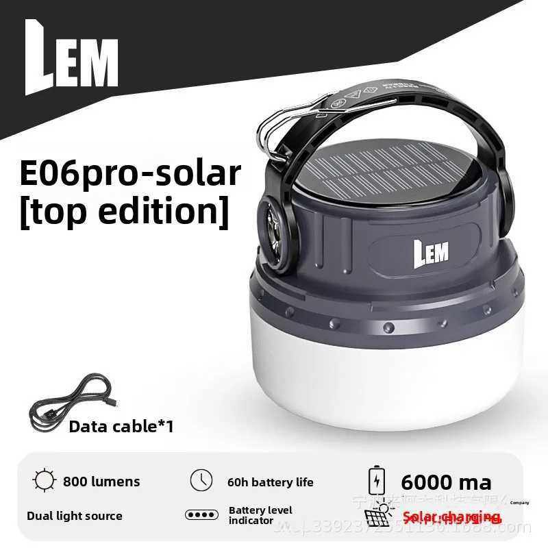 LEM outdoor camping light long battery life solar portable charging camping tent ambient light hanging light M251201