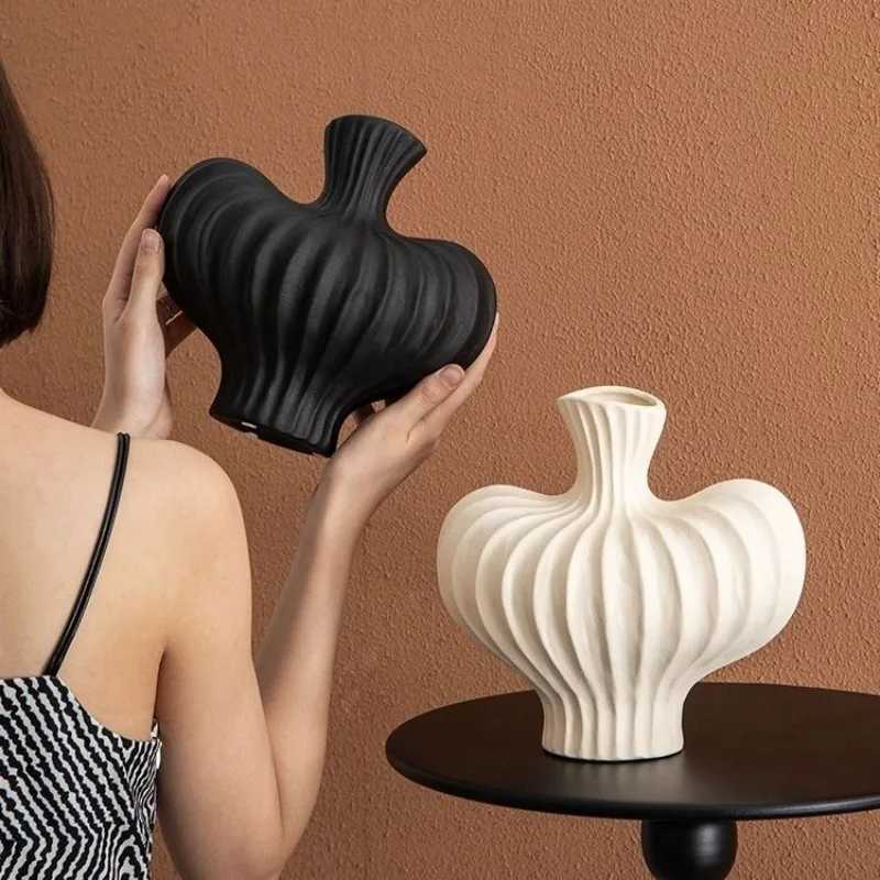 1pc Water Ctivation Imitation Ceramic Plastic Vase He Living Ro Plastic Chic Vase Modern Minimalist Desktop Decor Y251201