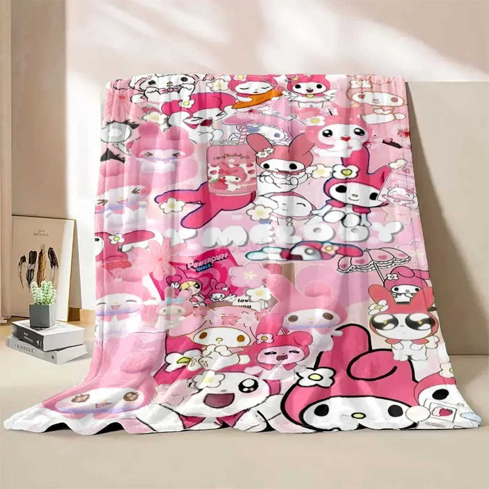 Sanrio My Melody Flannel Blanket Soft Fluffy Quilt Thicken Plush Nap Blanket Cartoon My Melody Sofa Blanket Child Adult Gift H251201