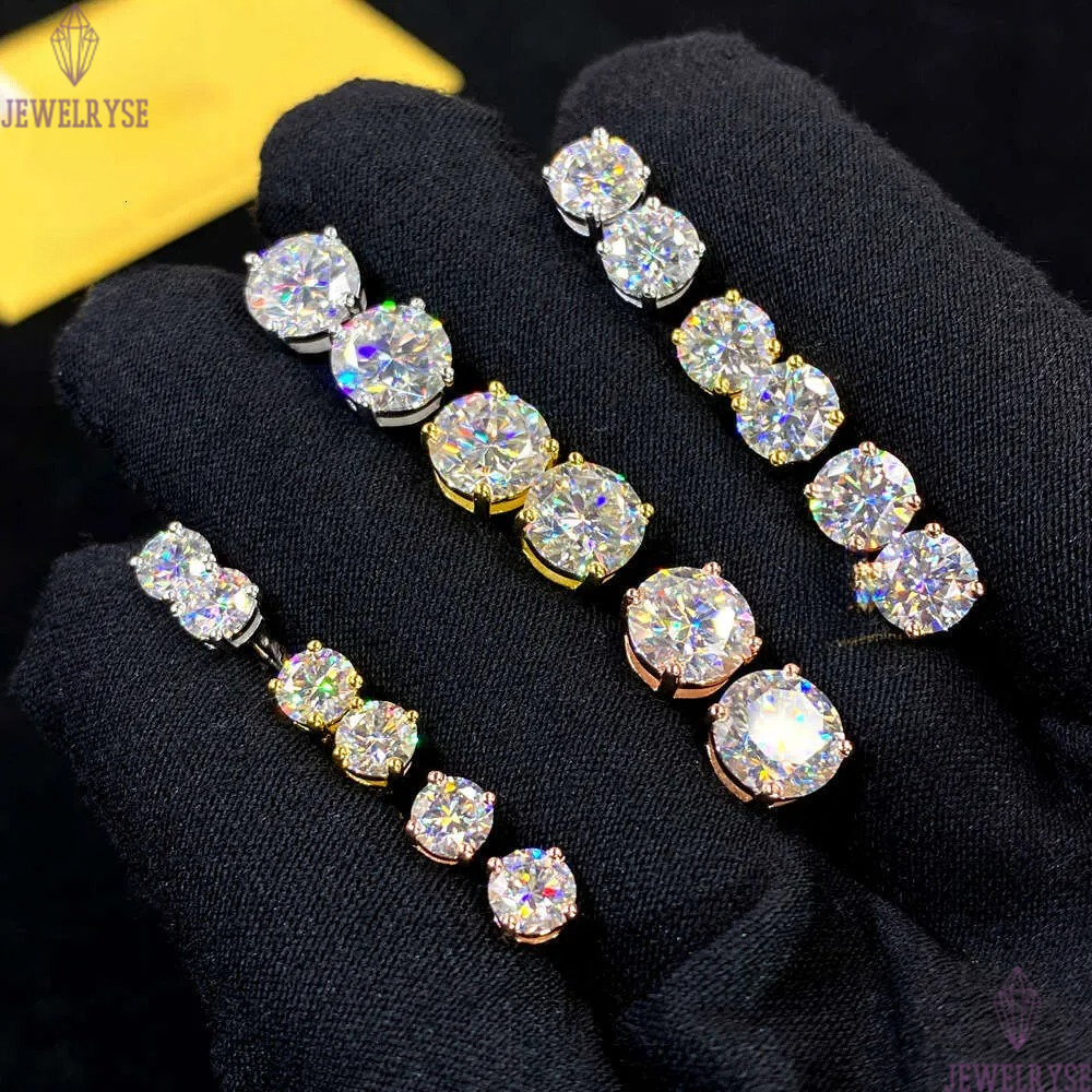Sier Classic Moissanite Earring Wholesale VVS Clarity Daily Wear Studs for Ladies D Color