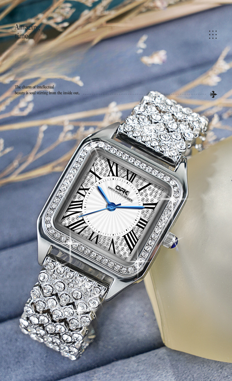 OPK Free Shipping New Designer Watch Dropshipping Hot-selling Diamond-studded Elegant Jewelry Buckle Quartz Watch Women's Watch Female Watch
