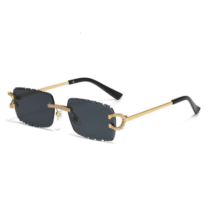 New Diamond-Studded Edge-Cut European and American Trendy Cross-Border Exclusive for Eyewear Manufacturers Wholesale Sunglasses